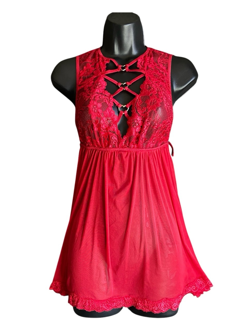 Dreamgirl | Babydoll Sheer Red Lace Teddy Chemise Bratz y2k | One Size